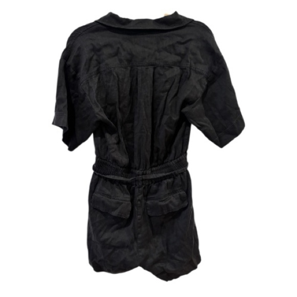 Frame Patch Pocket Short Sleeve Linen Blend Button-Down Romper Size Small - Picture 4 of 10